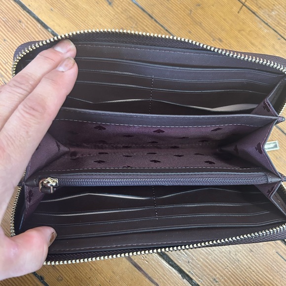 Kate Spade Burgundy Rose Smoke Pink Large Continental Wallet - Picture 5 of 5